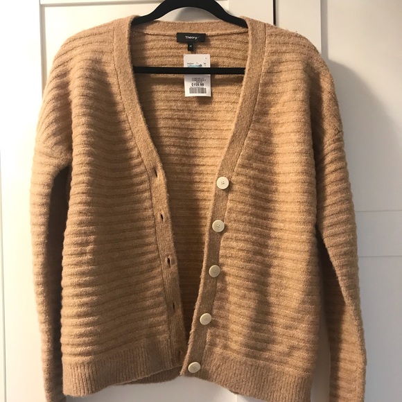 Brand New Theory Wool Cardigan in Camel Size M